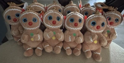 TY Beanie Baby (Beanie Bellies) -COOKIE the Gingerbread (Clip de llave de plástico) Foto 1 de 4