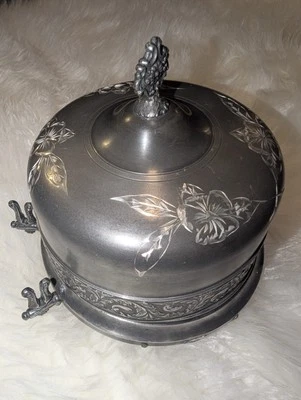 Antigo Royal Mfg. Prato de manteiga Co. Victorian Silverplate - Prato triplo - Imagem 1 de 4