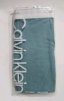 Calzoncillos de tiro bajo vintage de los 90-Calvin Klein para hombre ropa interior verde talla 38 nuevos de Lote Antiguo Foto 1 de 4