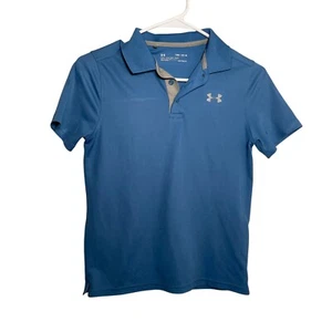 Under Armour Polo Boy's Youth Medium Blue Short Sleeve Collared Shirt - Picture 1 of 9