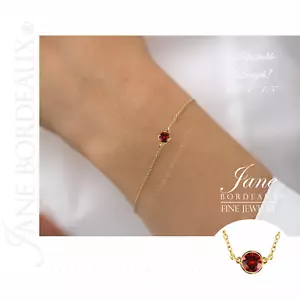$550 NEW 18K 5MM .90CT GARNET BRACELET VTG VICTORIAN ROSE CUT CHARM PENDANT 14K - Picture 1 of 24