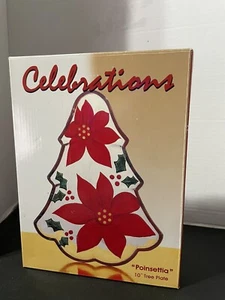 Celebrations 10" Weihnachtsstern Weihnachtsbaum Teller Glas handbemalt in Box - Bild 1 von 7
