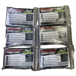 Emergency Blankets for Survival Gear and Equipment x6, Space Blanket, Mylar... - Picture 1 of 1
