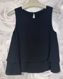 Girls Age 9 (8-9 Years) Short Sleeved Sheer Black Top - Picture 1 of 2