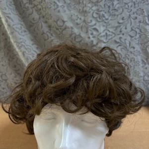 Dynel 50 Modacrylic Fiber Wig Short Curly Dark Brown - Picture 1 of 8