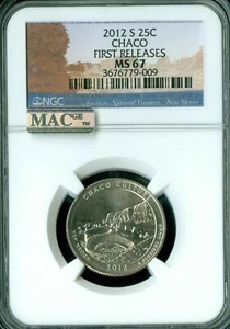 2012 S CHACO PARKS QUARTER NGC MS67 FR PQ 2nd FINEST REGISTRY MAC SPOTLESS * - Picture 1 of 4