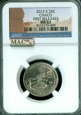 2012 S CHACO PARKS QUARTER NGC MS67 FR PQ 2nd FINEST REGISTRY MAC SPOTLESS * - Image 1 of 4