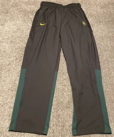 Nike Mens Baylor Bears Athletic Pants Large Gray Green Pockets Warm Ups Cover