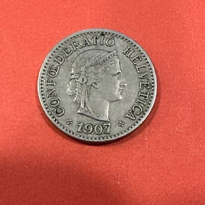 TONED 1907-B 10 Rappen Switzerland Swiss World Copper-Nickel Coin Low Mintage 27 - Picture 1 of 2