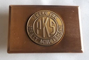 Hebilla de cinturón de bronce vintage de colección 3x2/medalla para logro de seguridad PKS presa - Imagen 1 de 7