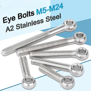 Tornillos de ojo de acero inoxidable A2 anillos roscados alambre de catenaria tornillos colgantes M5-M24 - Imagen 1 de 145