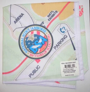 2010 National Scout Jamboree Map Neckerchief - Boy Scouts of America BSA - Picture 1 of 1
