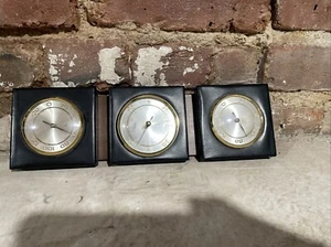 Focal Weather Station Thermometer Barometer Hygrometer Wall Mount Vintage - Picture 1 of 6