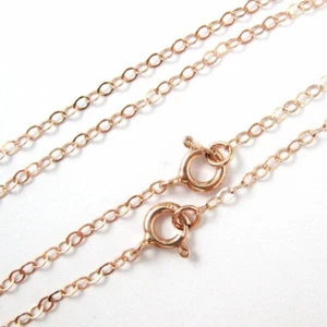 Rose Gold plated Sterling Silver Chain Necklace- 2mm Flat Cable Link-All Sizes - Picture 1 of 4