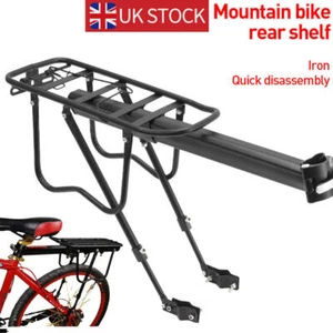 65kg Max Alloy Rear Bicycle Pannier Rack Carrier Bag Luggage Cycle Mountain Bike - Picture 1 of 10