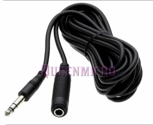 Audio/auriculares de extensión estéreo macho-hembra de 10 pies 1/4" / micrófono / cable de PA 6,35 mm - Imagen 1 de 2