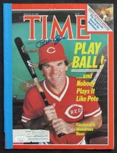 Pete Rose handsigniert 19. August 1985 TIME Magazine Cincinnati Reds JSA - Bild 1 von 3