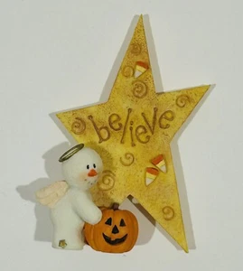 Sarahs Attic Snowonders Believe in Courage Oktober 7880 Schneemann Engel Figur - Bild 1 von 8