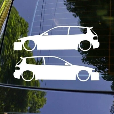 2x Calcomanías adhesivas de contorno de auto rebajadas - para Honda Civic (EG) Si Vtec Hatchback Foto 1 de 3