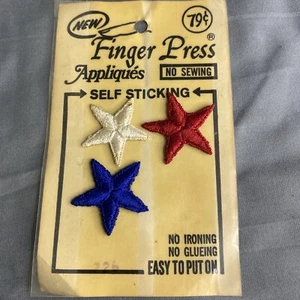Applique vintage NOS finger press stelle autoadesive  - Foto 1 di 3