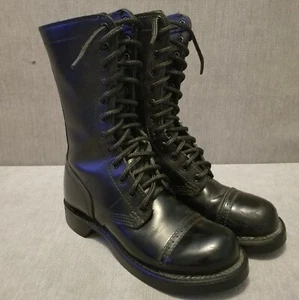 Stivali da salto Corcoran 1515 taglia 6 pelle nera "10" made in USA militari - Foto 1 di 9
