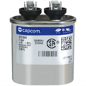 Condensador ovalado 7,5 uf 370 voltios 27L566 27L566S reemplazar 97F9001 Z97F9001 Genteq - Imagen 1 de 3