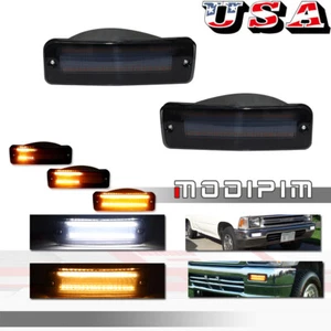 Smoke Amber & White LED Signal Lights Pair For 89-95 Toyota Pickup 90-91 4Runner - Picture 1 of 12
