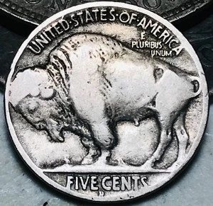 1919 D Buffalo Nickel 5 Cents 5C Ungraded Full Date US Coin CC24313 - Picture 1 of 4