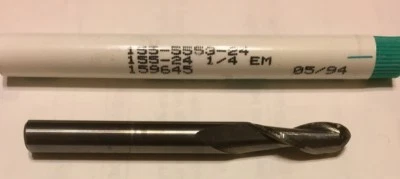 End Mill (65M) 1/4” Metal Removal 155-24 1/4 EM Ball End Carbide (G-5-4) - Image 1 of 2