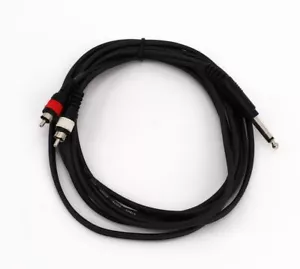 Audiokabel 2x Cinch auf Klinke 6,3mm - 3m Anschlusskabel Chinch Male Adapter RCA - Bild 1 von 2