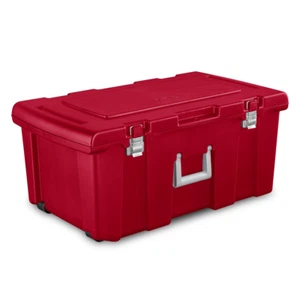 Large Lockable Storage Toolbox Container W/ Wheels Garage Camping Bin Box 23 Gal - Picture 1 of 3