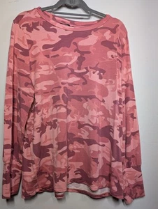 G.I.L.I. Bedrucktes Camouflage Sweatshirt Bündchen Rosa Camouflage Large - Bild 1 von 5