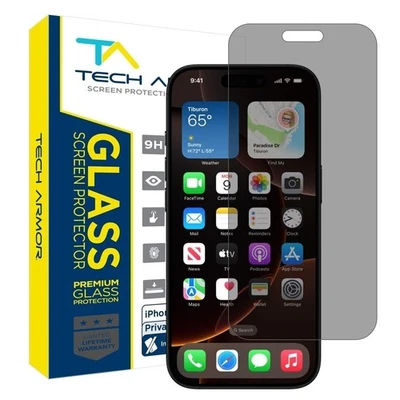 Tech Armor Privacy Ballistic Glass Screen Protector iPhone 16 Pro Max - 1 Pck - Image 1 of 4