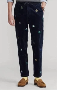 Polo Ralph Lauren Men’s Size Large Corduroy Navy Embroidered Logo Pants - Picture 1 of 13