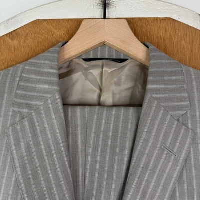 Samuelsohn Suit Mens 42L Gray Pinstripe 2 Button Super 110s Wool Canvas Bold - Image 1 of 4