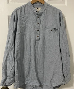 Lee Valley Shirt Co Grandfather Shirt Irland Herren L 100% weiche Baumwolle blau Exc Co - Bild 1 von 12
