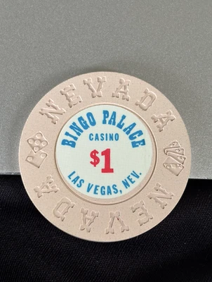 (UNCIRCULATED) $1 BINGO PALACE CASINO CHIP POKER CHIP LAS VEGAS NEVADA - Image 1 of 3