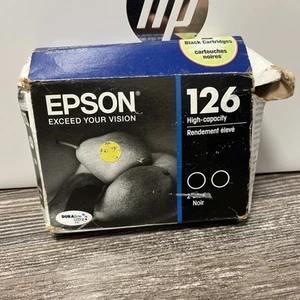Genuine Epson 125 Black Ink Cartridges 2-Pack T126120 Sealed Exp 2022 Damaged Bx - Picture 1 of 4