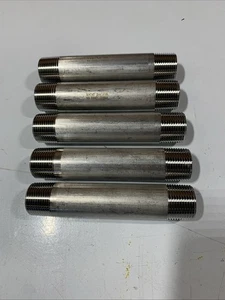 Lot Of 5 - Haitima 3/4” X 5” SCH 40 316 Stainless Steel Pipe Nipples - Bild 1 von 2