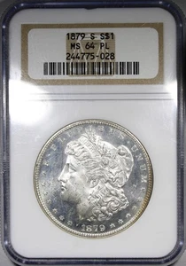 1879-S Morgan Dollar NGC MS64PL PROOF-LIKE Reverse Toned - Picture 1 of 4