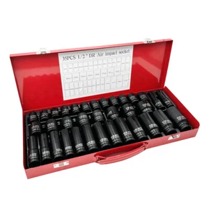 Metric Impact Socket Set 35PCS 1/2" Drive Deep 8-32mm Workshop EU - Picture 1 of 19
