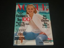 1998 APRIL VOGUE MAGAZINE - AMBER VALLETTA COVER - FASHION - CW 1249