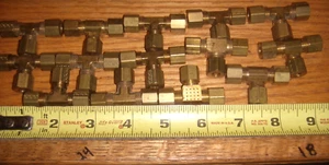 14 PARKER 1/"4 Tube x 1/4" Tube x 1/4" Brass Male Branch Tee Parker FREE SHIP - Picture 1 of 2