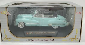 Signature Models 1947 Lt blu Cadillac convertibile serie 62 1:23 pressofuso raro - Foto 1 di 9