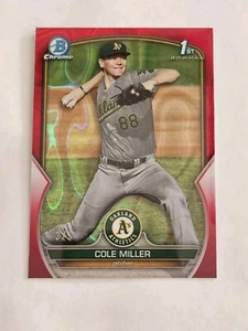 2023 Bowman Draft Chrome 1st Cole Miller Red Lava /5 Rc - Picture 1 of 6