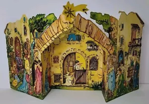 Vintage Haco Nativity Child's Advent Calendar Mica Glitter Made in West Germany - Picture 1 of 8