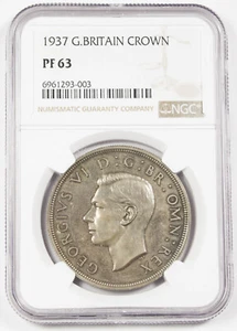 Great Britain UK 1937 Crown Silver Proof Coin NGC PF63 KM-857 George VI - Picture 1 of 4