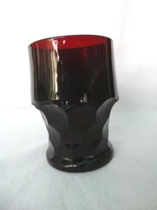 Vintage Anchor Hocking Ruby Red Glass Georgian Honeycomb 4 1/4"  9oz Tumbler EUC - Picture 1 of 9