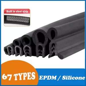 EPDM Rubber U-shaped Sealing Strip with Steel Sheet Protector Edging Trim - Picture 1 of 71