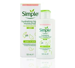 Simple Hydrating Light 12H Moisturiser 125ml Vitamin B5 & Hydrate Face Skin  - Picture 1 of 6